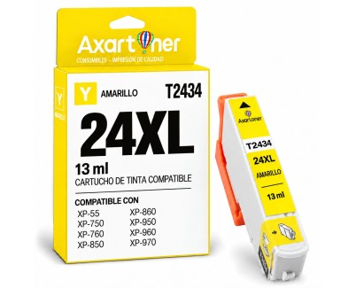 Compatible Epson T2434 / T2424 - 24XL Amarillo Cartucho de Tinta C13T24344012 / C13T24244012 para Expression Photo XP-55 XP-750 XP-760 XP-850 XP-860 XP-950 XP-960 XP-970