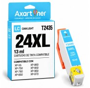 Compatible Epson T2435 / T2425 - 24XL Cyan Light Cartucho de Tinta C13T24354012 / C13T24254012 para Expression Photo XP-55 XP-750 XP-760 XP-850 XP-860 XP-950 XP-960 XP-970