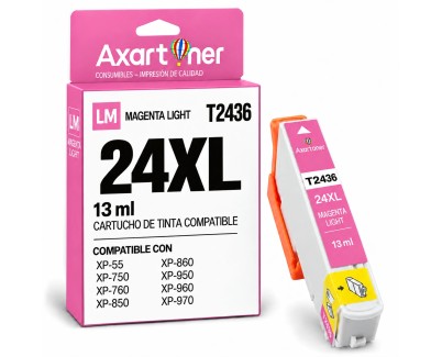 Compatible Epson T2436 / T2426 - 24XL Magenta Light Cartucho de Tinta C13T24364012 / C13T24264012 para Expression Photo XP-55 XP-750 XP-760 XP-850 XP-860 XP-950 XP-960 XP-970