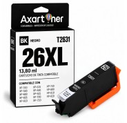 Compatible Epson T2631 / T2611 - 26XL Negro Photo Cartucho de Tinta C13T26314012 / C13T26114012 para Expression Premium XP-510 XP-520 XP-600 XP-605 XP-610 XP-615 XP-620 XP-625 XP-700 XP-710 XP-720 XP-800 XP-810 XP-820