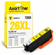 Compatible Epson T2634 / T2614 - 26XL Amarillo Cartucho de Tinta C13T26344012 / C13T26144012 para Expression Premium XP-510 XP-520 XP-600 XP-605 XP-610 XP-615 XP-620 XP-625 XP-700 XP-710 XP-720 XP-800 XP-810 XP-820