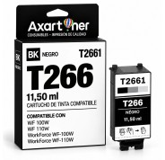 Compatible Epson T266 Negro Cartucho de Tinta C13T26614010 para WorkForce WF-100w, WF-110w