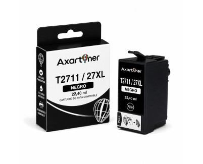 Compatible Epson T2711 / T2701 - 27XL Negro Cartucho de Tinta C13T27114010 / C13T27014010