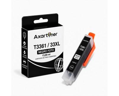 Compatible Epson T3361 / T3341 - 33XL Negro Photo Cartucho de Tinta C13T33614012 / C13T33414012 para Expression Premium XP530 XP540 XP630 XP635 XP640 XP645 XP7100 XP830 XP900