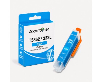 Compatible Epson T3362 / T3342 - 33XL Cyan Cartucho de Tinta C13T33624012 / C13T33424012 para Expression Premium XP530 XP540 XP630 XP635 XP640 XP645 XP7100 XP830 XP900