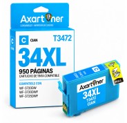 Compatible Epson T3472 / T3462 (34XL) Cyan Cartucho de Tinta C13T34724010 / C13T34624010 para Epson WF3720 / WF3725