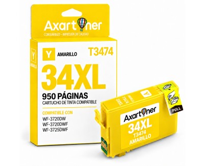 Compatible Epson T3474 / T3464 (34XL) Amarillo Cartucho de Tinta C13T34744010 / C13T34644010 para Epson WF3720 / WF3725
