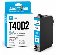Compatible Epson T40D2 Cyan Cartucho de Tinta Pigmentada C13T40D240 / C13T40C240 SureColor SC-T2100, SC-T3100, SC-T5100