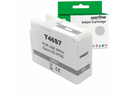 Compatible Epson T46S7 Gris Cartucho de Tinta Pigmentada C13T46S700 para Epson SureColor SC-P700 / SC-P706
