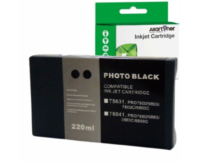 Compatible Epson T5631 Negro Photo Cartucho de Tinta Pigmentada C13T563100 para Epson Stylus Pro 7800, 9800