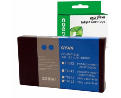 Compatible Epson T5632 Cyan Cartucho de Tinta Pigmentada C13T563200 para Epson Stylus Pro 7800, 9800