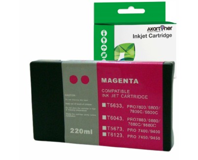 Compatible Epson T5633 Magenta Cartucho de Tinta Pigmentada C13T563300 para Epson Stylus Pro 7800, 9800