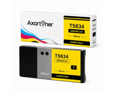 Compatible Epson T5634 Amarillo Cartucho de Tinta Pigmentada C13T563400 para Epson Stylus Pro 7800, 9800
