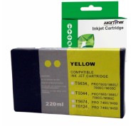 Compatible Epson T5634 Amarillo Cartucho de Tinta Pigmentada C13T563400 para Epson Stylus Pro 7800, 9800