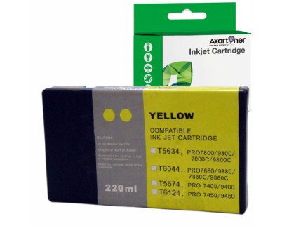 Compatible Epson T5634 Amarillo Cartucho de Tinta Pigmentada C13T563400 para Epson Stylus Pro 7800, 9800