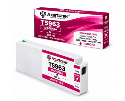 Compatible Epson T5963 Magenta Cartucho de Tinta Pigmentada C13T596300 para Stylus Pro 7700, 7890, 7900, 9700, 9890, 9900, WT7900