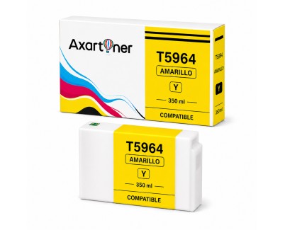 Compatible Epson T5964 Amarillo Cartucho de Tinta Pigmentada C13T596400 para Stylus Pro 7700, 7890, 7900, 9700, 9890, 9900, WT7900