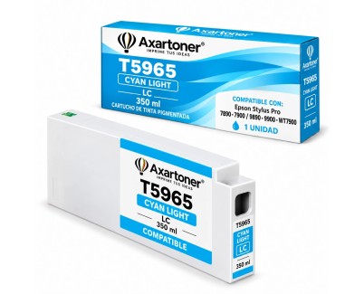 Compatible Epson T5965 Cyan Light Cartucho de Tinta Pigmentada C13T596500 para Stylus Pro 7890, 7900, 9890, 9900, WT7900