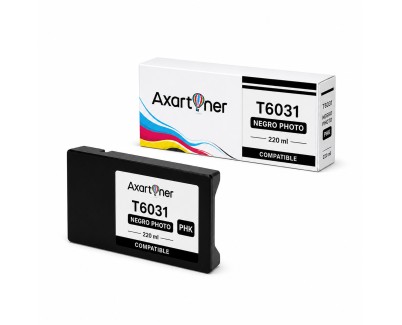 Compatible Epson T6031 Negro Photo Cartucho de Tinta Pigmentada C13T603100 para Epson Stylus Pro 7880, 9880