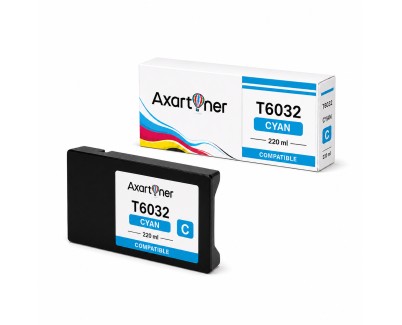 Compatible Epson T6032 Cyan Cartucho de Tinta Pigmentada C13T603200 para Epson Stylus Pro 7880, 9880