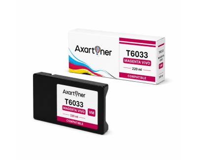 Compatible Epson T6033 Magenta Cartucho de Tinta Pigmentada C13T603300 para Epson Stylus Pro 7880, 9880