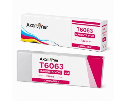 Compatible Epson T6063 Magenta Cartucho de Tinta Pigmentada C13T606300 para Epson Stylus Pro 4800, 4880