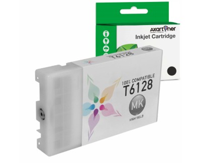 Compatible Epson T6128 Negro Mate Cartucho de Tinta Pigmentada C13T612800 para Stylus Pro 7400, 7450, 7880, 9400, 9450, 9880