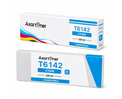 Compatible Epson T6142 Cyan Cartucho de Tinta Pigmentada C13T614200 para Epson Stylus Pro 4400 / 4450