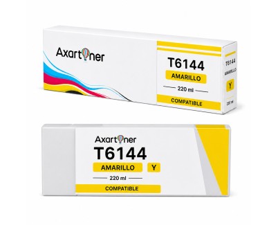 Compatible Epson T6144 Amarillo Cartucho de Tinta Pigmentada C13T614400 para Epson Stylus Pro 4400 / 4450