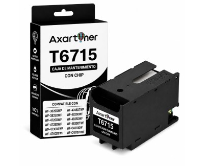 Compatible Epson T6715 Tanque de Mantenimiento C13T671500 para WorkForce Pro WF3820, WF3825, WF4720, WF4725, WF4730, WF4735, WF4740, WF4820, WF4825, WF4830, WF-C4310, WF-C4810