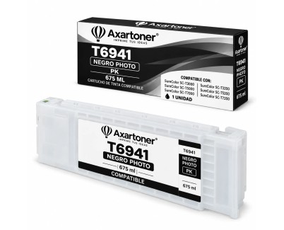 Compatible Epson T6941 Negro Photo Cartucho de Tinta Pigmentada para Epson SureColor SC-T3000, T7000, T5000, T3200