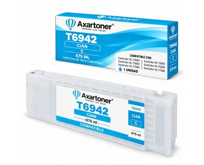 Compatible Epson T6942 Cyan Cartucho de Tinta Pigmentada para Epson SureColor SC-T3000, T7000, T5000, T3200