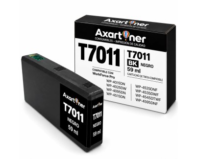 Compatible Epson T7011 / T7021 / T7031 Negro Cartucho de Tinta C13T70114010 / C13T70214010 / C13T70314010 para WorkForce Pro WP-4015DN, WP-4095DN, WP-4515DN, WP-4525DNF, WP-4595DNF