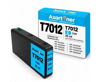 Compatible Epson T7012 / T7022 / T7032 Cyan Cartucho de Tinta C13T70124010 / C13T70224010 / C13T70324010 para WorkForce Pro WP-4015DN, WP-4095DN, WP-4515DN, WP-4525DNF, WP-4595DNF