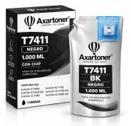 Compatible Epson T7411 Negro - con chip - Bolsa de Tinta de Sublimacion C13T741100 para SureColor SC-F6000, SC-F6070, SC-F6200, SC-F6270, SC-F7200, SC-F9200