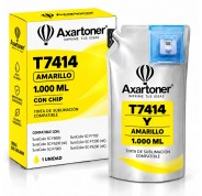 Compatible Epson T7414 Amarillo - con chip - Bolsa de Tinta de Sublimacion C13T741400 para SureColor SC-F6000, SC-F6070, SC-F6200, SC-F6270, SC-F7200, SC-F9200