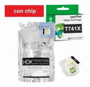 Compatible Epson T741X Negro de Alta Densidad - con chip - Bolsa de Tinta de Sublimacion C13T741X00 para SureColor SC-F6000, SC-F6070, SC-F6200, SC-F6270, SC-F7200, SC-F9200