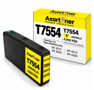 Compatible Epson T7554 / T7564 Amarillo Cartucho de Tinta Pigmentada C13T756440 / C13T755440 para WorkForce Pro WF-8010, WF-8090, WF-8510, WF-8590