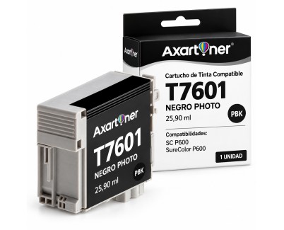 Compatible Epson T7601 Negro Photo Cartucho de Tinta Pigmentada C13T76014010 para Epson SureColor SC-P600
