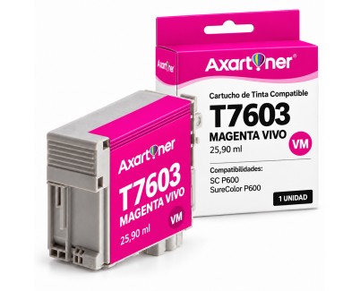 Compatible Epson T7603 Magenta Cartucho de Tinta Pigmentada C13T76034010 para Epson SureColor SC-P600