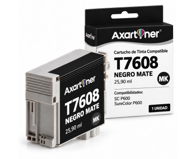 Compatible Epson T7608 Negro Mate Cartucho de Tinta Pigmentada C13T76084010 para Epson SureColor SC-P600