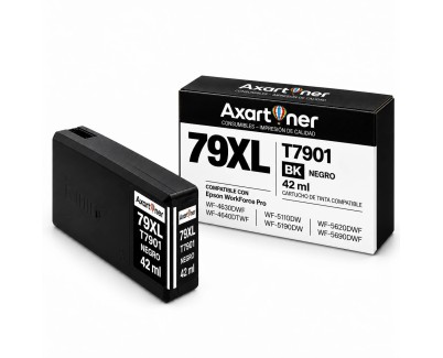 Compatible Epson T7901 / T7911 (79XL) Negro Cartucho de Tinta C13T79014010 / C13T79114010 para WF-4630DWF, WF-4640DTWF, WF-5110DW, WF-5190DW, WF-5620DWF, WF-5690DWF