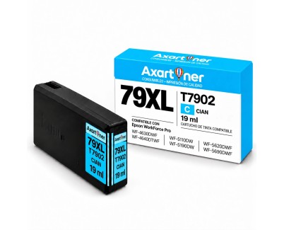 Compatible Epson T7902 / T7912 (79XL) Cyan Cartucho de Tinta C13T79024010 / C13T79124010 para WF-4630DWF, WF-4640DTWF, WF-5110DW, WF-5190DW, WF-5620DWF, WF-5690DWF