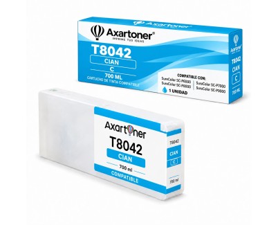 Compatible Epson T8042 / T8242 Cyan Cartucho de Tinta Pigmentada para SureColor SC-P6000, SC-P7000, SC-P8000, SC-P9000