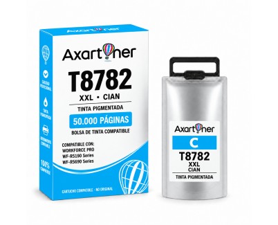 Compatible Epson T8782 / T8382 Cyan Cartucho de Tinta Pigmentada C13T878240 / C13T838240 para WorkForce Pro WF-R5190, WF-R5690