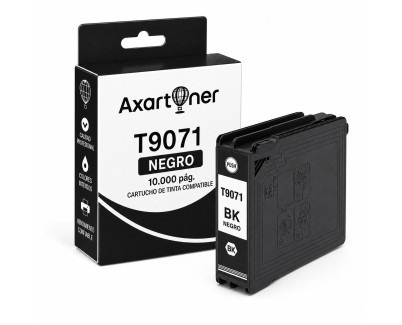 Compatible Epson T9071 Negro Cartucho de Tinta Pigmentada C13T907140 para WorkForce WF-6090, WF-6590