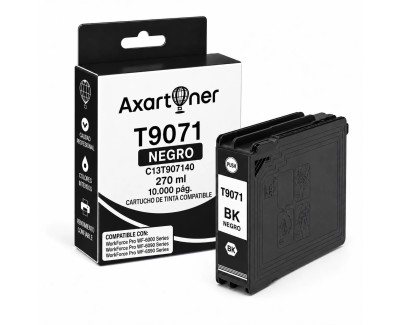 Compatible Epson T9071 Negro Cartucho de Tinta Pigmentada C13T907140 para WorkForce WF-6090, WF-6590