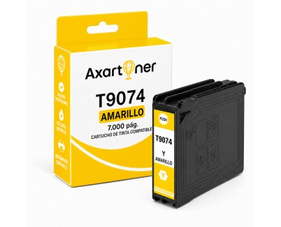 Compatible EPSON T9074 Amarillo C13T907440 Cartucho de Tinta Pigmentada para WorkForce WF-6090, WF-6590