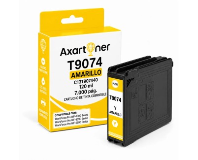 Compatible EPSON T9074 Amarillo C13T907440 Cartucho de Tinta Pigmentada para WorkForce WF-6090, WF-6590