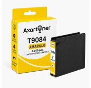 Compatible Epson T9084 Amarillo C13T908440 Cartucho de Tinta Pigmentada para Epson WF6090, WF6590